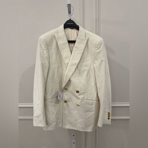 NEW Indochino Cream Double-Breasted Suit